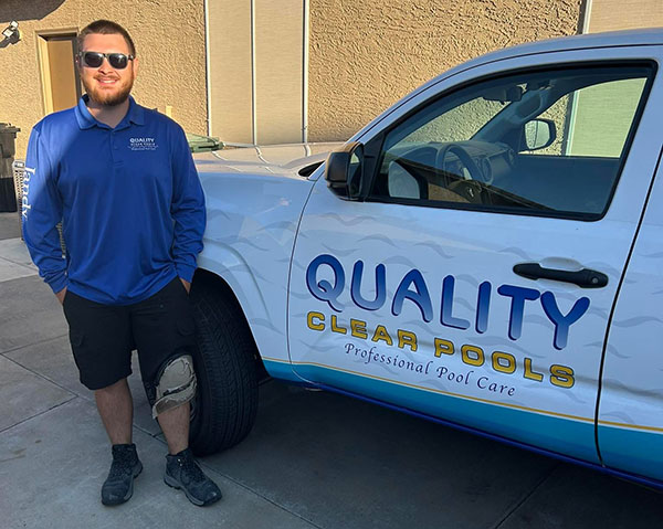 Keiffer, a certified pool professional with more than five years of experience at Quality Clear Pools. With certifications in CPO and Water Chemistry, I’m committed to ensuring every pool I service is clean, safe, and expertly maintained.